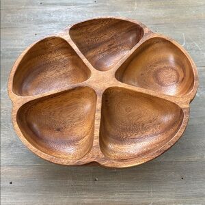 Vintage Dolphin Genuine Monkey Pod Lazy Susan